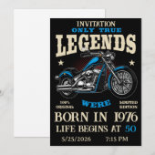 Birthday Biker Motorcycle Chopper Personalizable Einladung (Vorne/Hinten)