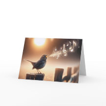 Birthday Bird auf einem Zaun singen