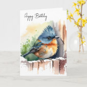 Birthday Bird Karte (Gelbe Blume)