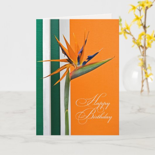 Birthday Bird of Paradise Karte (Gelbe Blume)