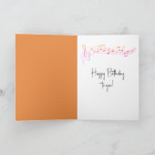 Birthday Bird singen auf einem Kürbis Karte (Innenseite)