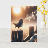 Birthday Bird Singing Karte (Gelbe Blume)