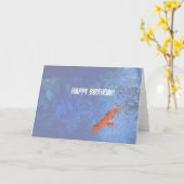 Birthday Bird Soaring Blue Grunge Karte (Gelbe Blume)