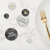 Birthday Black and White Glitzer Confetti Konfetti (Gruppe)