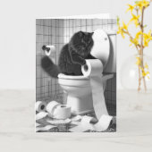 Birthday Black Cat Unrollo Toilettenpapier Karte (Gelbe Blume)