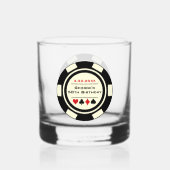 Birthday Black Cream Poker Chip Las Vegas Thema Whiskyglas (Rückseite)