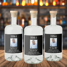 Birthday Black Foto Spaß Fakten Bio-Jahr Geburt Alkoholflaschenetikett