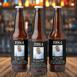 Birthday Black Foto Spaß Fakten Bio-Jahr Geburt Bierflaschenetikett