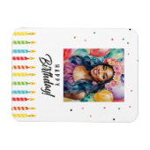 Birthday Black Frau mit Balloons Magnet (Horizontal)