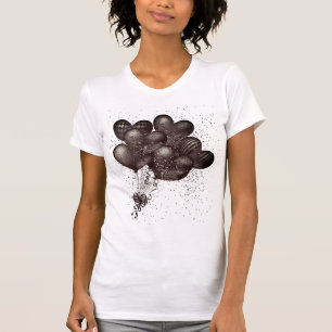Birthday Black Glitzer Balloons Sparkle Party T-Shirt