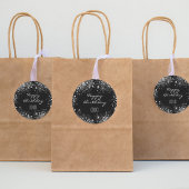 Birthday Black Glitzer Staub Umarmungen Küsse Runder Aufkleber