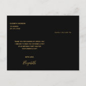 Birthday Black Gold Art Deko Vielen Dank Postkarte (Rückseite)