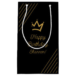 Birthday Black Gold Crown Kleine Geschenktüte