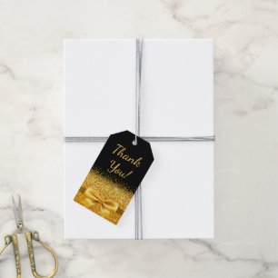 Birthday Black Gold elegante danke Geschenkanhänger