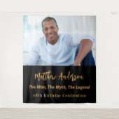 Birthday Black Gold Foto Mythos Legende Wandteppich (Vorderseite)