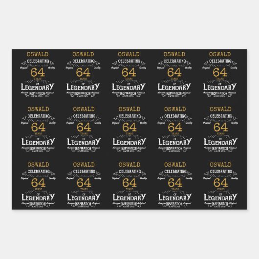 Birthday Black Gold Geschenkpapier Set (Vorderseite)