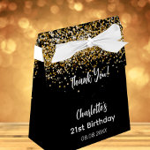 Birthday Black Gold Glitzer Name Vielen Dank Geschenkschachtel