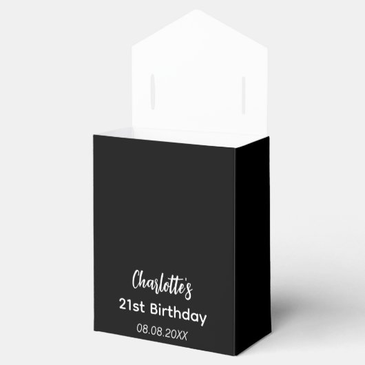 Birthday Black Gold Glitzer Name Vielen Dank Geschenkschachtel (Geöffnet)