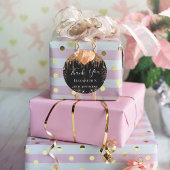 Birthday Black Gold Glitzer Name Vielen Dank Runder Aufkleber