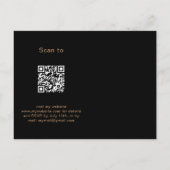 Birthday Black Gold Glitzer QR UAWG Einladung Postkarte (Rückseite)
