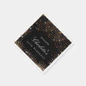 Birthday Black Gold Glitzer Staub Name elegante Gl Serviette (Ecke)