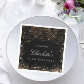 Birthday Black Gold Glitzer Staub Name elegante Gl Serviette