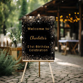 Birthday Black Gold Glitzer Staub Name Glaze willk Poster