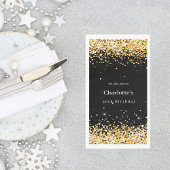 Birthday Black Gold Konfetti Name Serviette