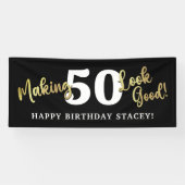 Birthday Black Gold machen Alter gut aussehen Banner (Horizontal)