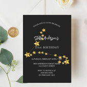 Birthday Black Gold Pisces Sternkonstellation Einladung