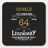 Birthday Black Gold Rechteckiger Pappuntersetzer (Vorderseite)