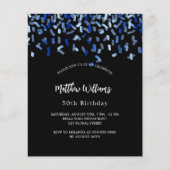 Birthday Black Marine Blue Einladung zum Haushalt (Vorderseite)