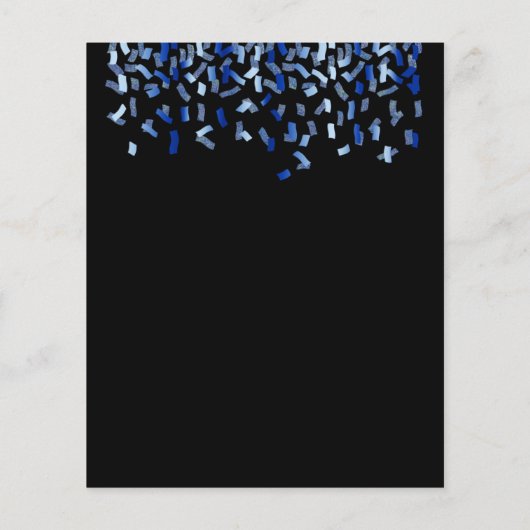 Birthday Black Marine Blue Einladung zum Haushalt Flyer (Hinten)