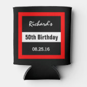Birthday Black mit Red Frame Geometric Z50 Dosenkühler (Vorderseite)