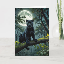Birthday Black Panther in Moonlight Karte
