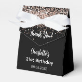 Birthday Black Rose Gold Glitzer Name Vielen Dank Geschenkschachtel (Vorderseite)