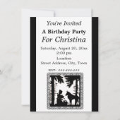 Birthday Black Silhouette Red Riding Hood Wolf Einladung (Vorderseite)