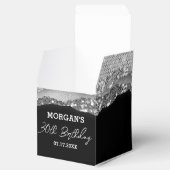 Birthday Black Silver Glitzer Name Vielen Dank Geschenkschachtel (Geöffnet)