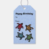 Birthday Black Turtles Abstrakte farbige Muscheln Geschenkanhänger (Vorderseite)