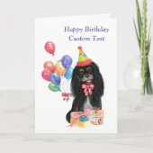 Birthday Black und Tan Cavalier Spaniel Karte (Vorderseite)
