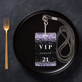 Birthday Black violet lavender vip Einladung Ausweis