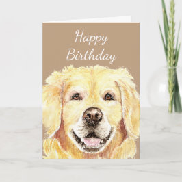 Birthday Blank Watercolor Golden Retriever Dog Karte