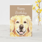 Birthday Blank Watercolor Golden Retriever Dog Karte (Gelbe Blume)