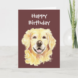 Birthday Blank Watercolor Golden Retriever Dog Karte