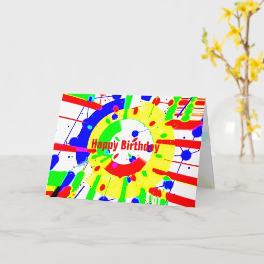 Birthday Blast Karte (Gelbe Blume)