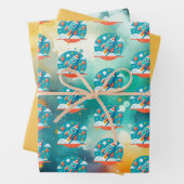 Birthday Blastoff: Rocket Ship Adventure Pattern Geschenkpapier Set (Beispiel)