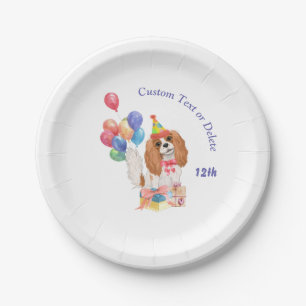 Birthday Blenheim Cavalier King Charles Spaniel  Pappteller
