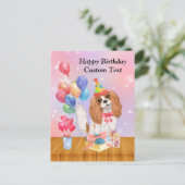 Birthday Blenheim Cavalier King Charles Spaniel Postkarte (Stehend Vorderseite)