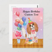 Birthday Blenheim Cavalier King Charles Spaniel Postkarte (Vorne/Hinten)