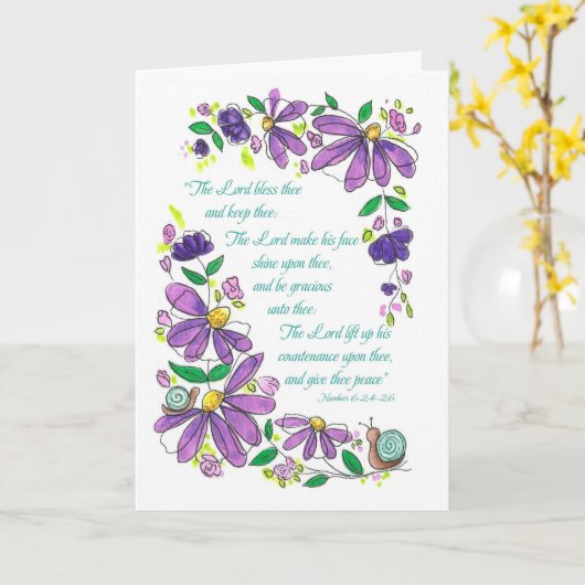 Birthday Blessings Scripture Numbers 6:24-26 Karte (Gelbe Blume)
